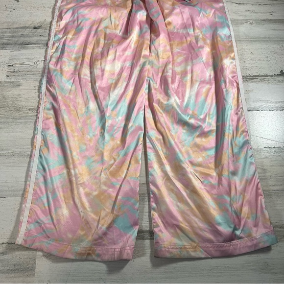 Adidas Originals Women’s Satin Wide Leg Pants Multicolor Pink Size Medium GL6423 - Picture 5 of 11